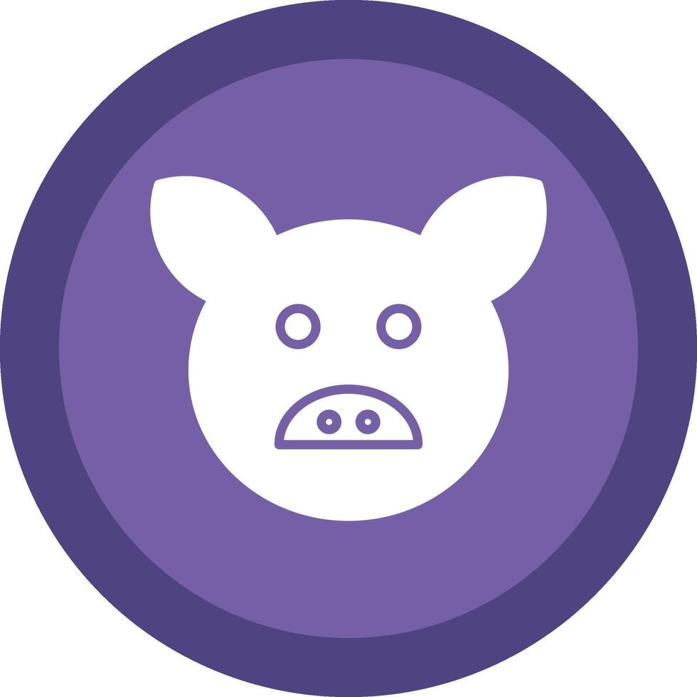 Pig Glyph Due Circle Icon Design vector