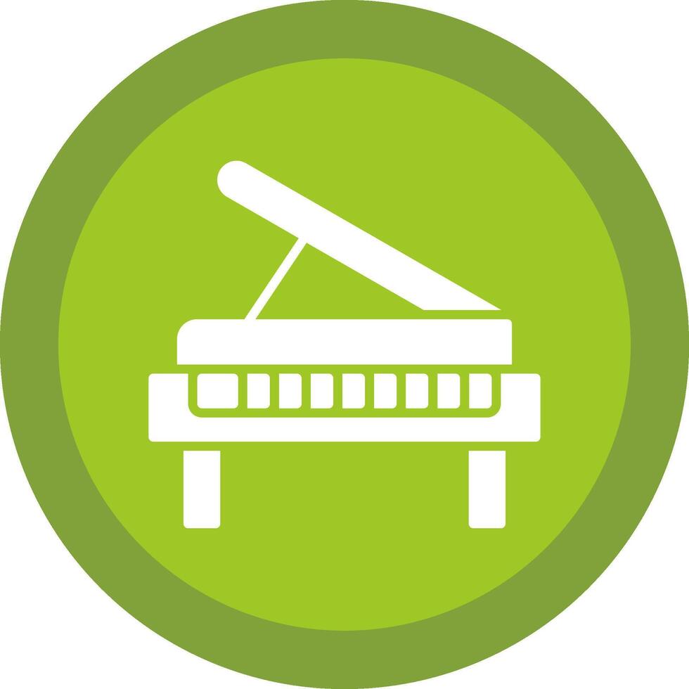 piano glifo debido circulo icono diseño vector