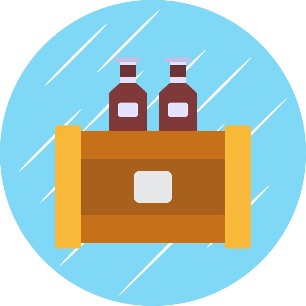 cerveza caja plano circulo icono diseño vector