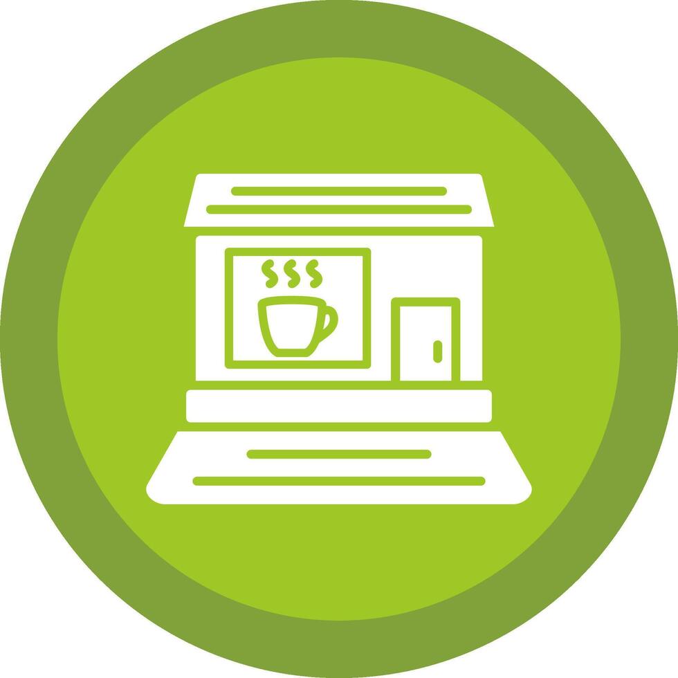 Coffee shop Line Shadow Circle Icon Design vector
