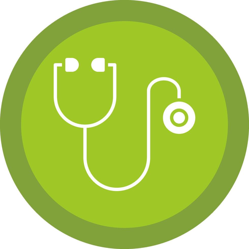 Stethoscope Glyph Due Circle Icon Design vector