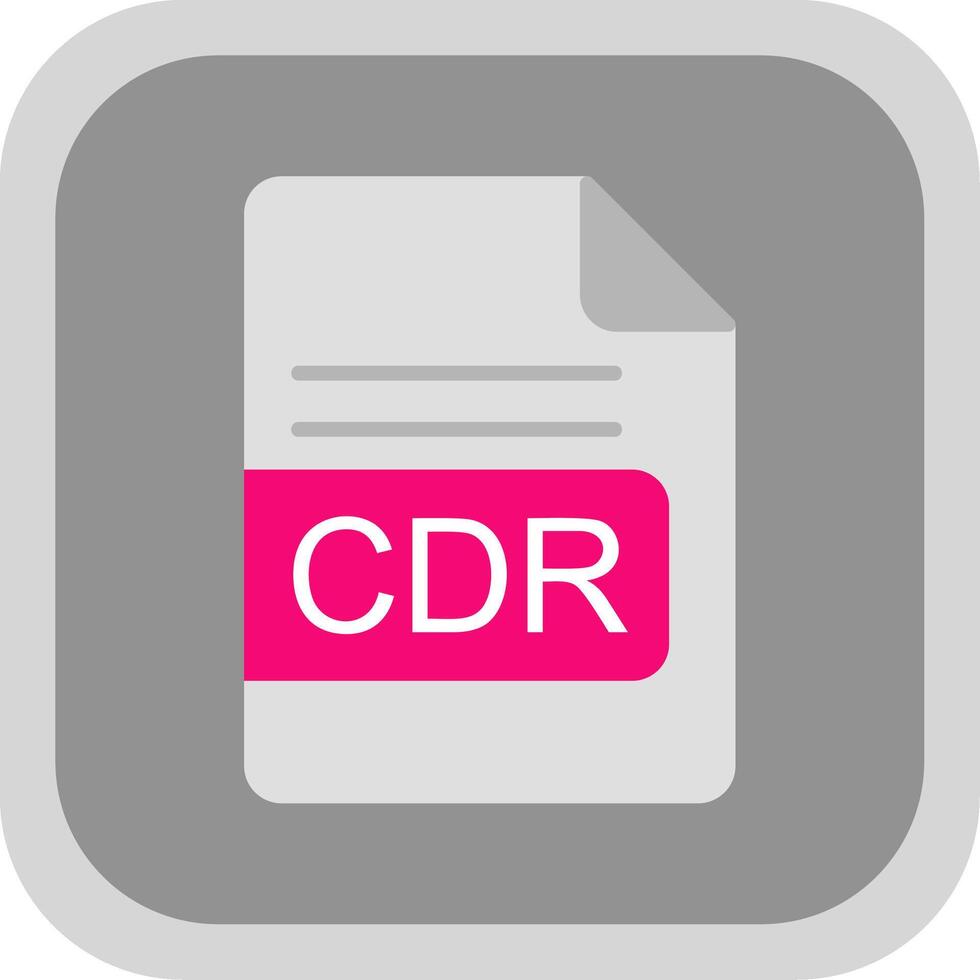 CDR File Format Flat round corner Icon Design vector