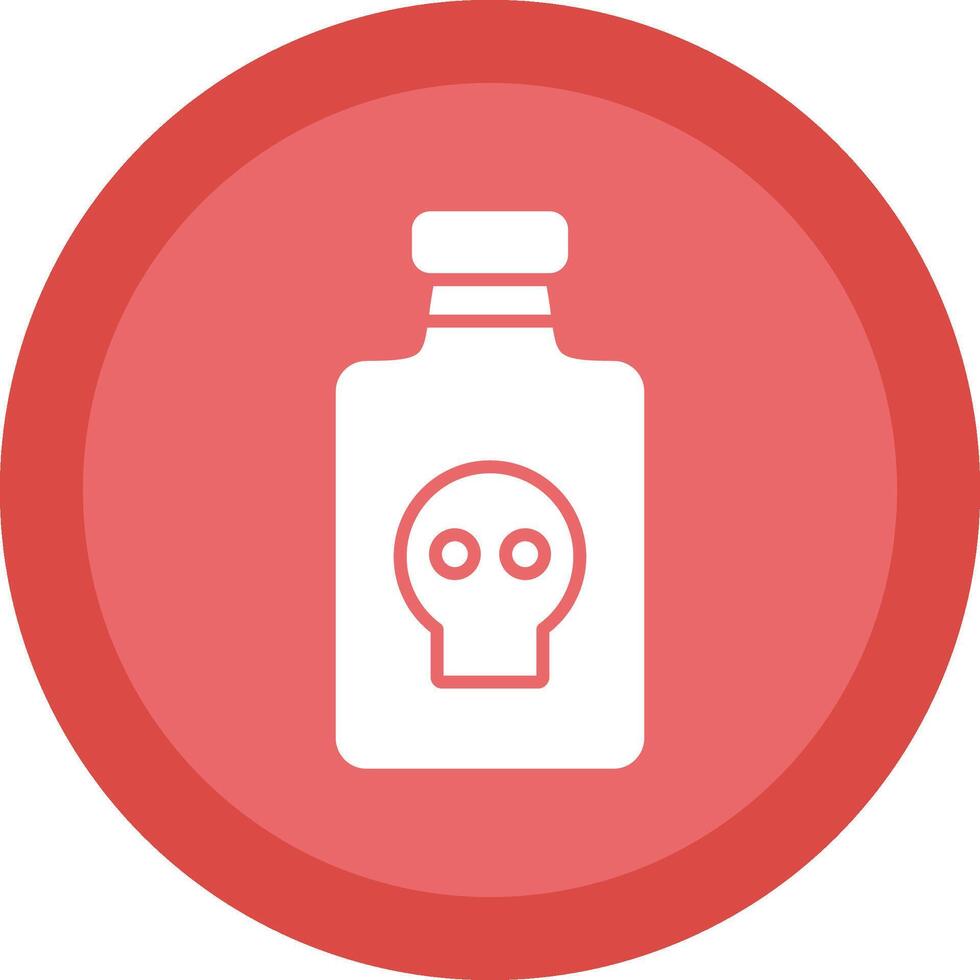 Poison Glyph Due Circle Icon Design vector