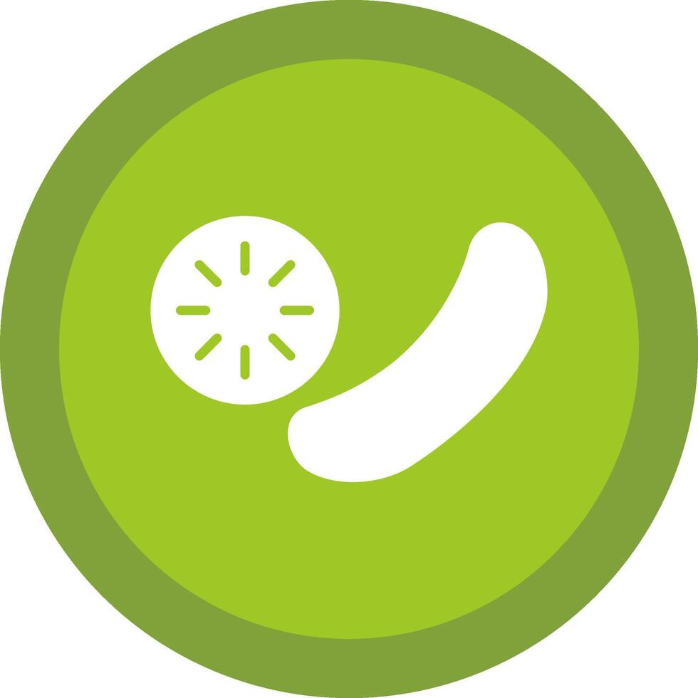 Cucumber Glyph Due Circle Icon Design vector
