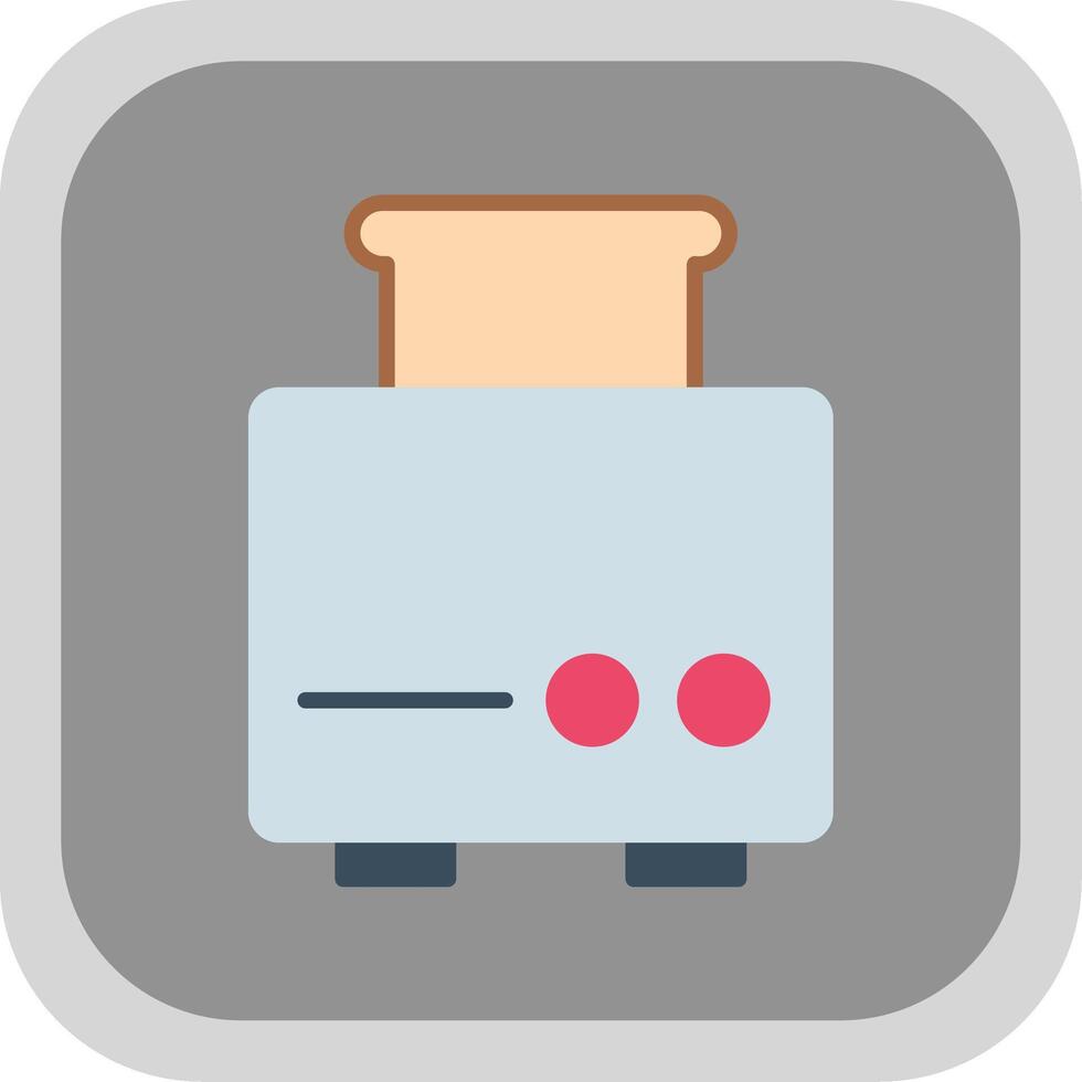 Toaster Flat round corner Icon Design vector