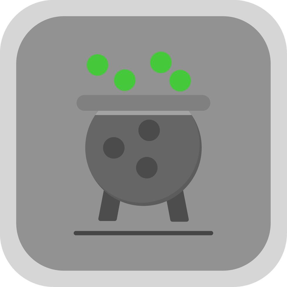 Cauldron Flat round corner Icon Design vector