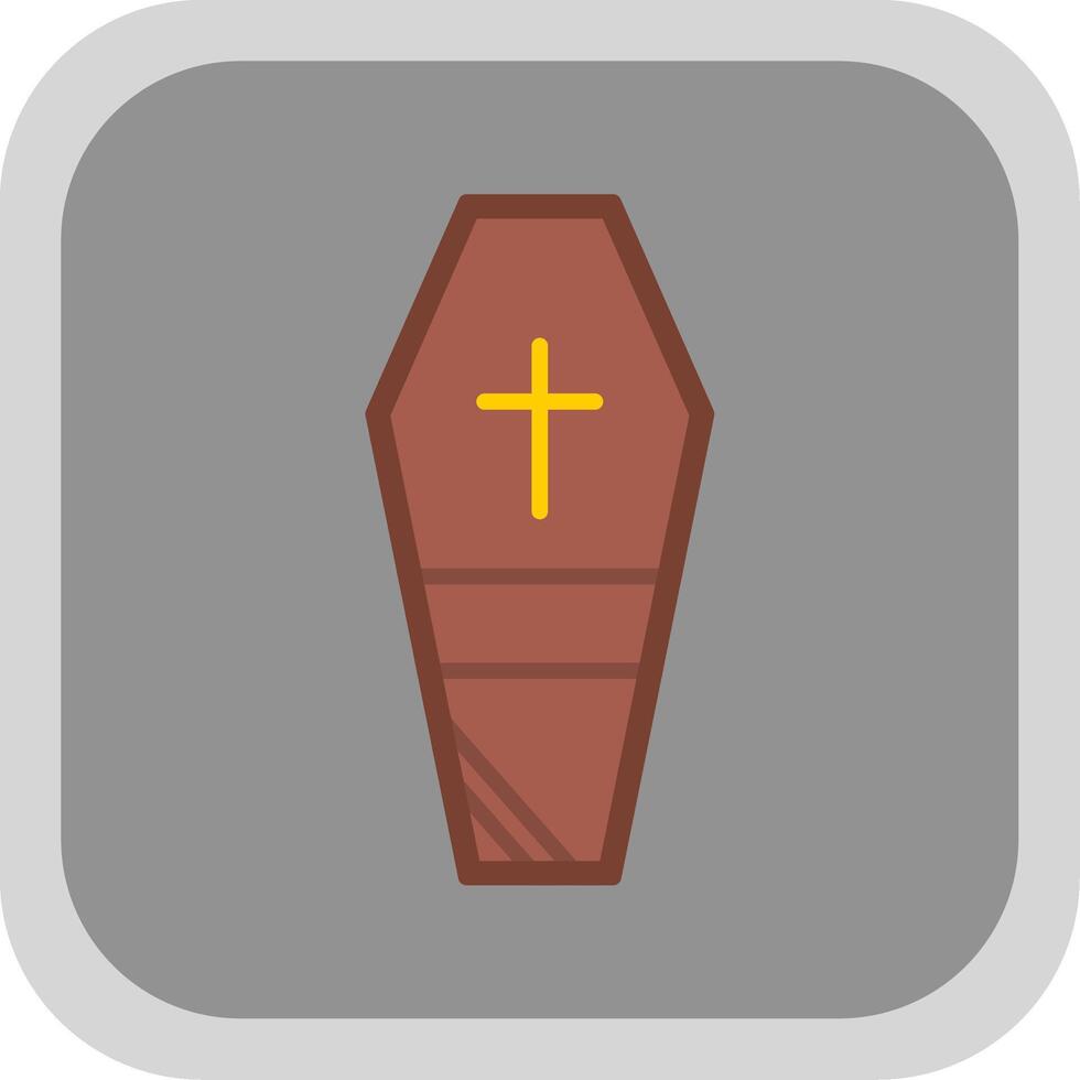 Coffin Flat round corner Icon Design vector