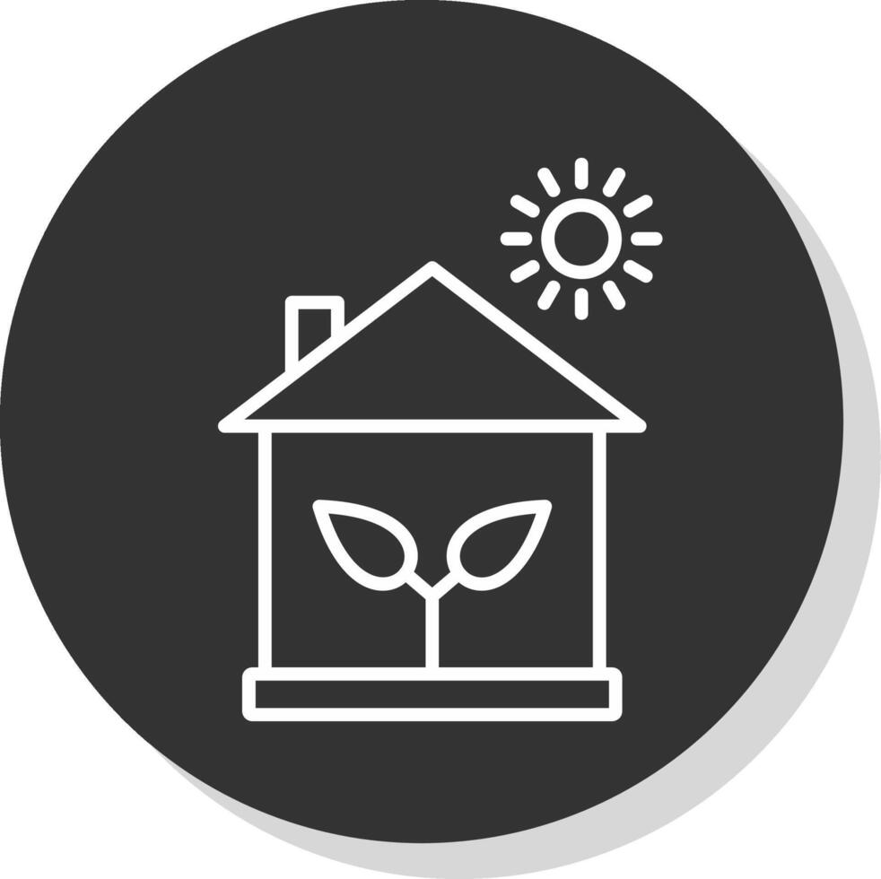 ecológico casa glifo debido circulo icono diseño vector