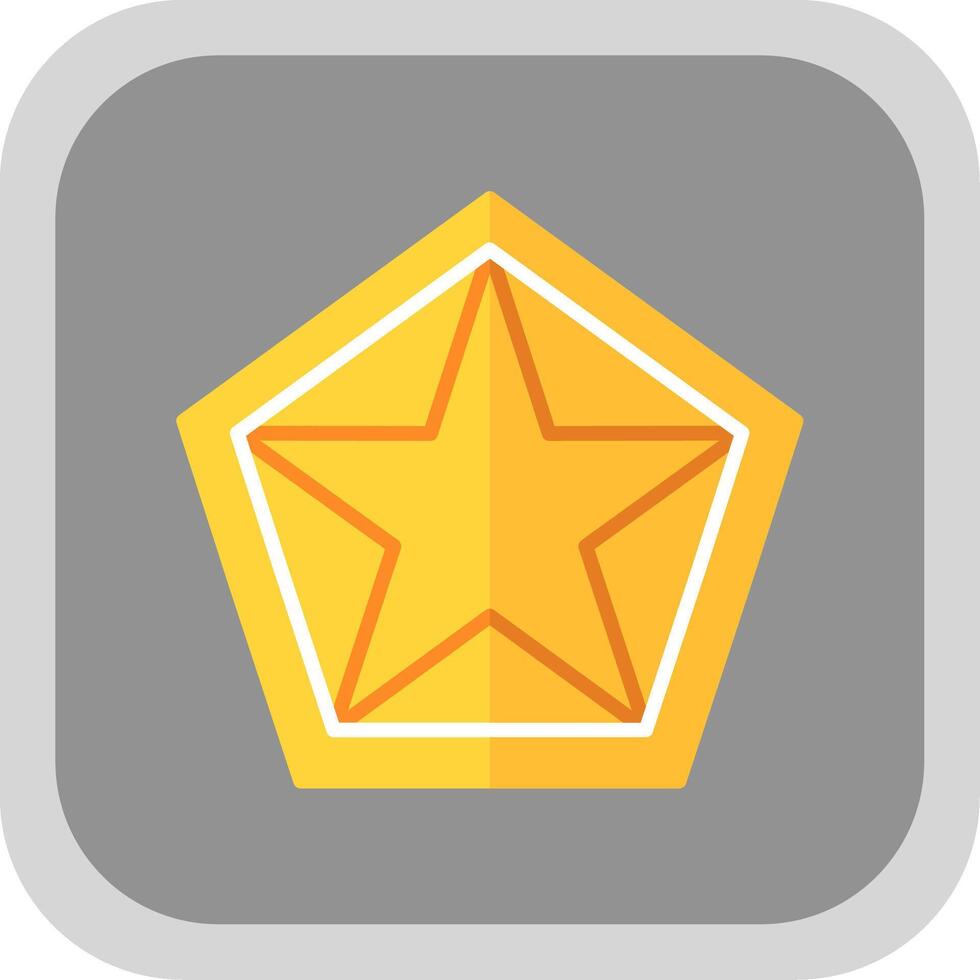 Star Pentagon Flat round corner Icon Design vector
