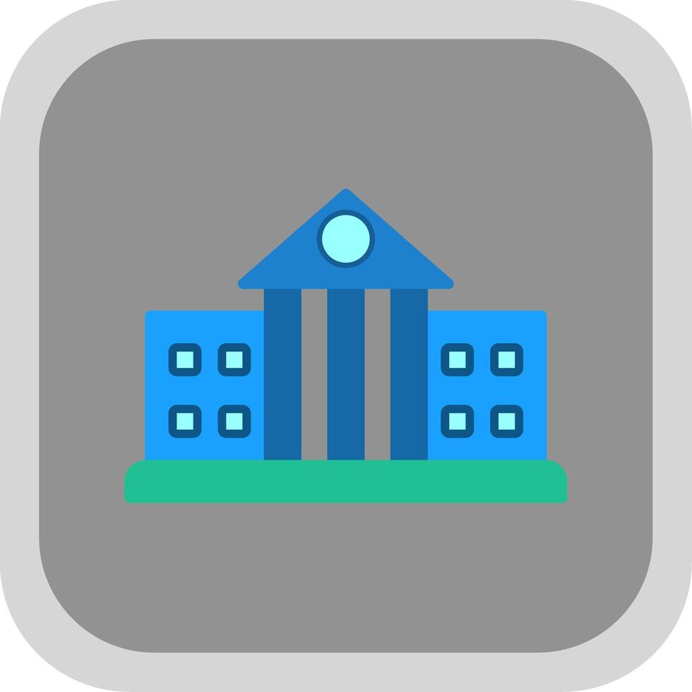 City Hall Flat round corner Icon Design vector