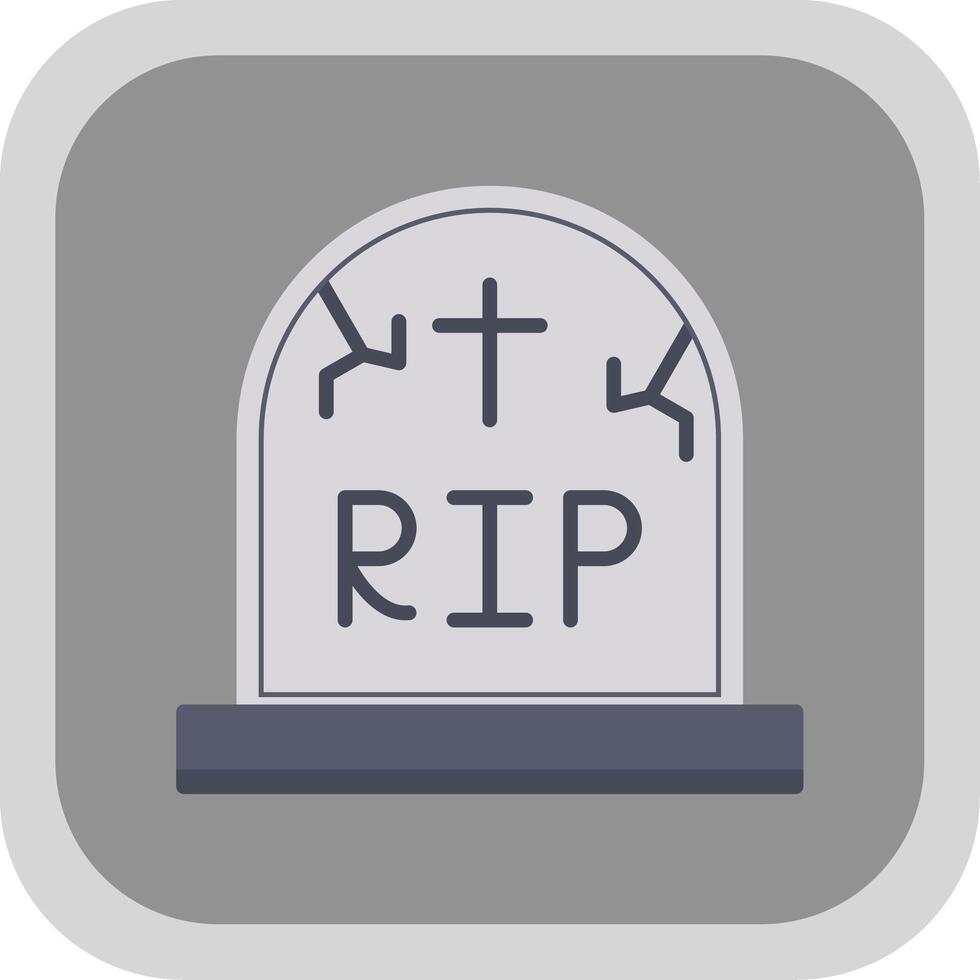 Cemetery Flat round corner Icon Design vector