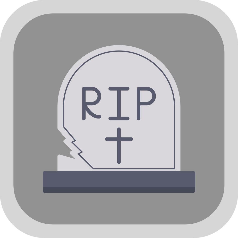 Tombstone Flat round corner Icon Design vector