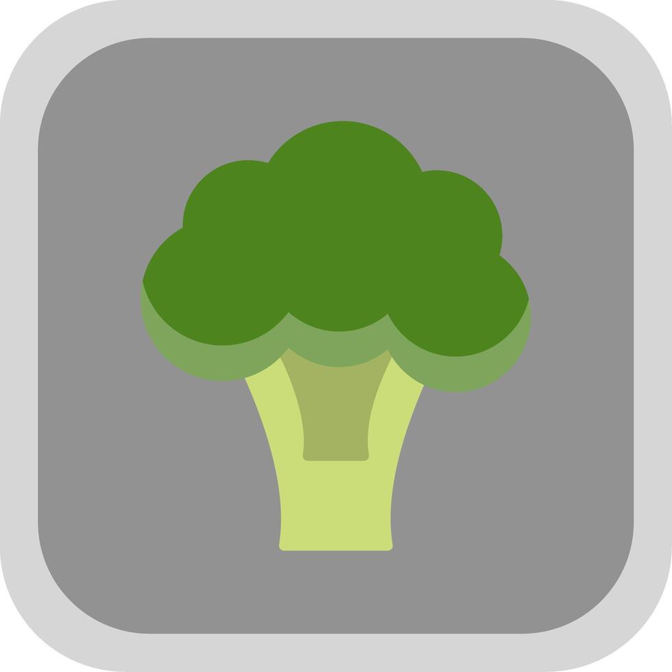 Broccoli Flat round corner Icon Design vector