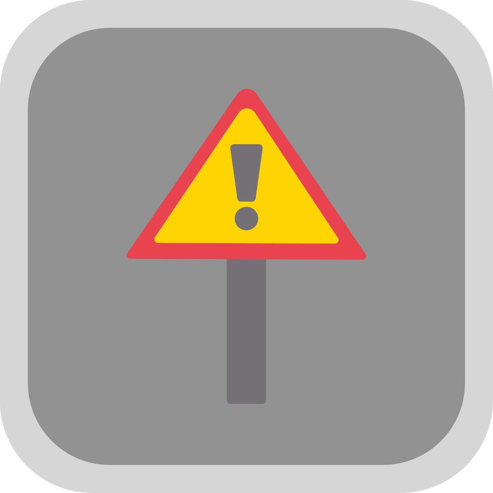 Alert Flat round corner Icon Design vector