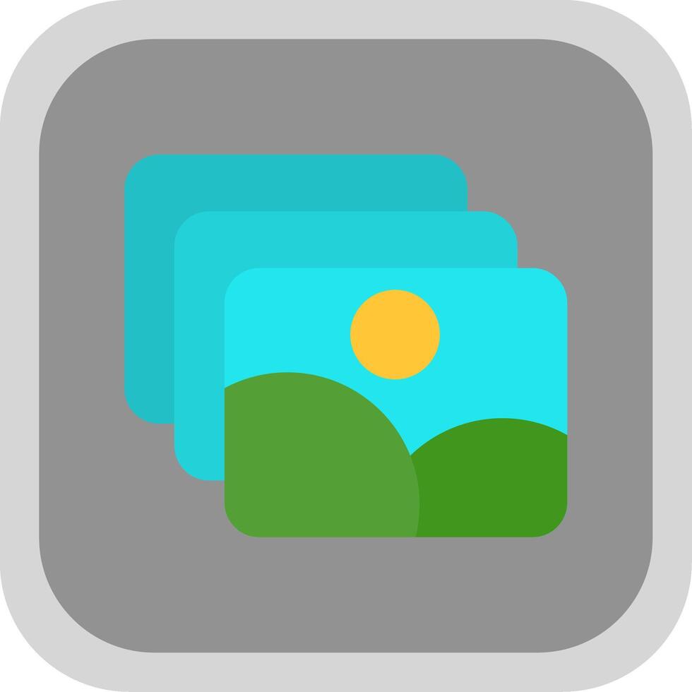 Gallery Flat round corner Icon Design vector
