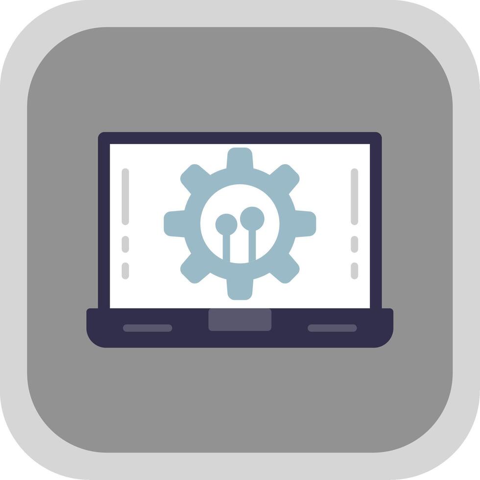 Software Development Flat round corner Icon Design vector