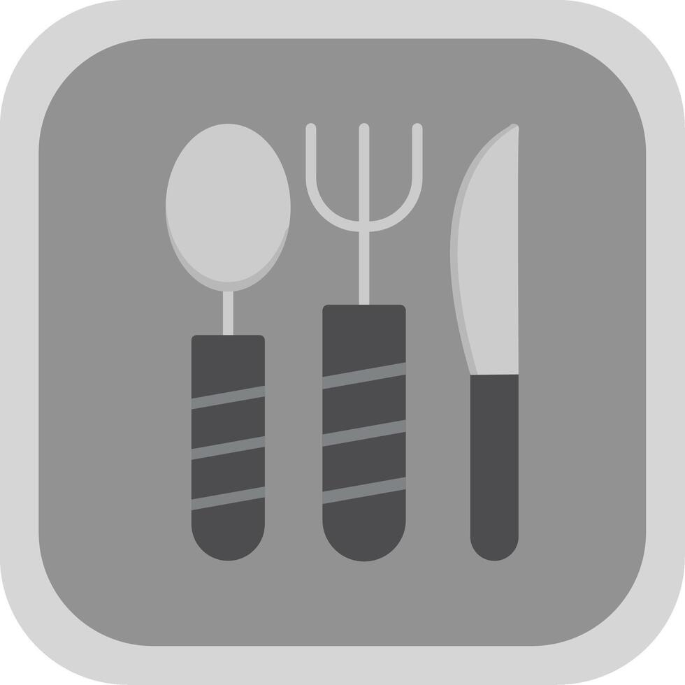 Cooking Utensils Flat round corner Icon Design vector