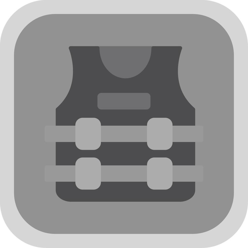 Bullet Proof Jacket Flat round corner Icon Design vector