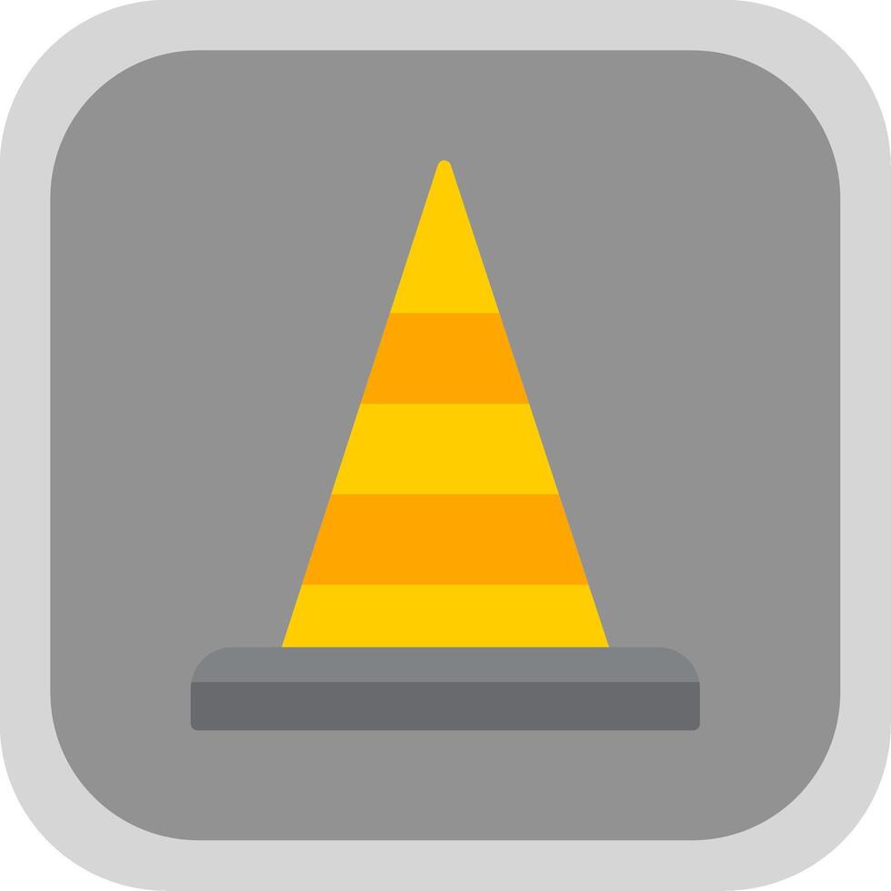 Traffic Cone Flat round corner Icon Design vector