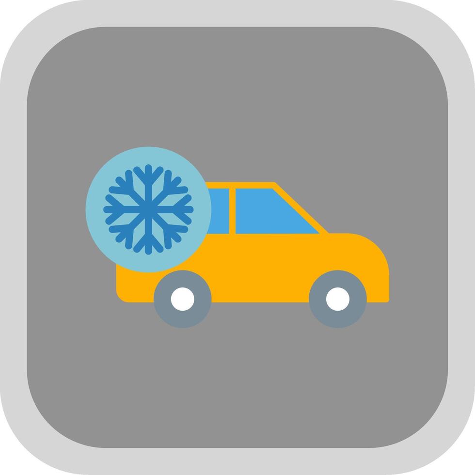 Air Conditioner Flat round corner Icon Design vector