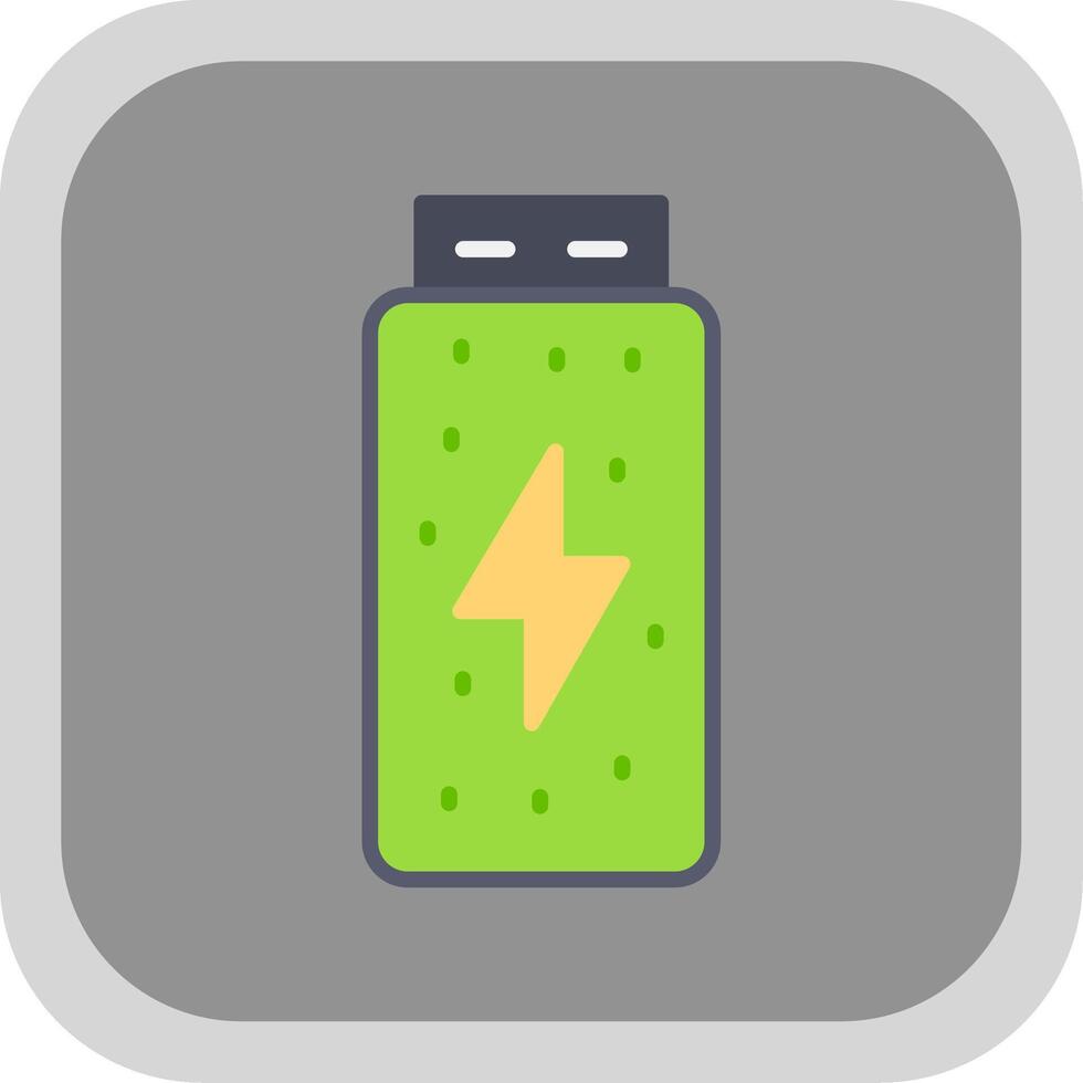 Battery Status Flat round corner Icon Design vector
