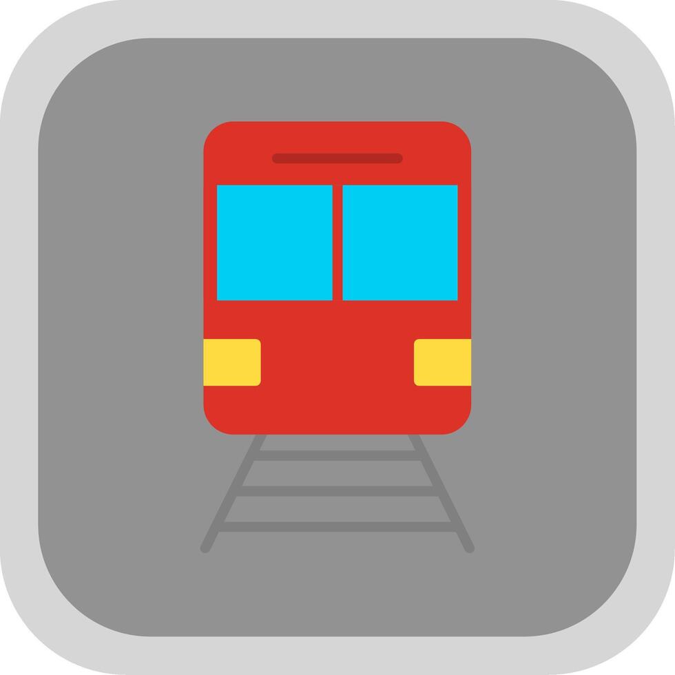 Train Flat round corner Icon Design vector