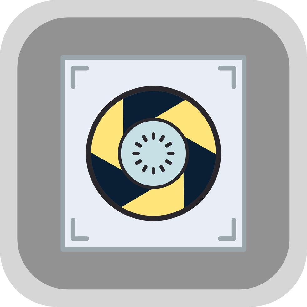 Aperture Flat round corner Icon Design vector