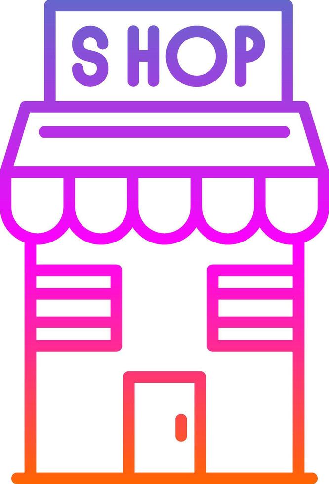 Shop Line Gradient Icon Design vector