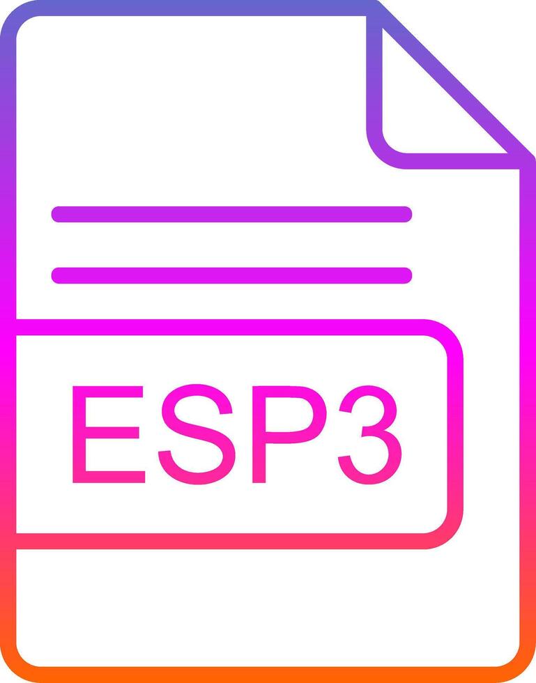 ESP3 File Format Line Gradient Icon Design vector