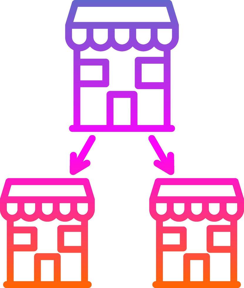 Chain Store Line Gradient Icon Design vector