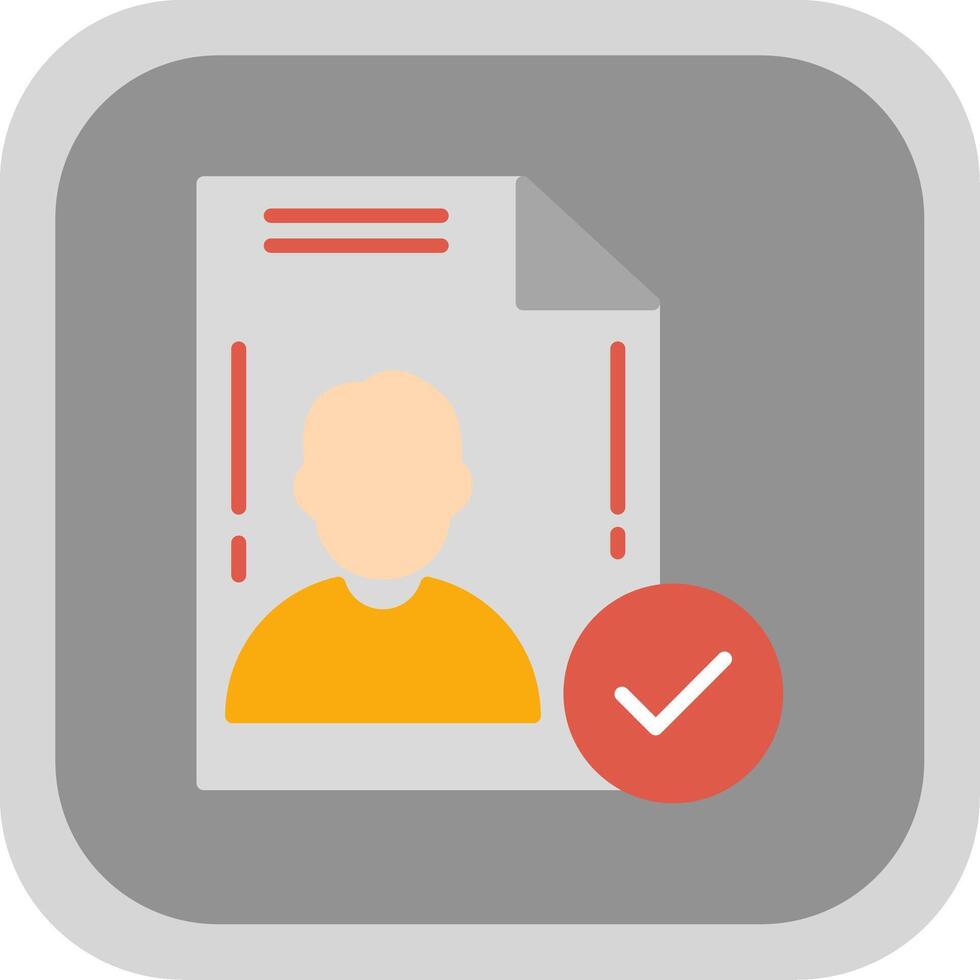 File Approved Flat round corner Icon Design vector