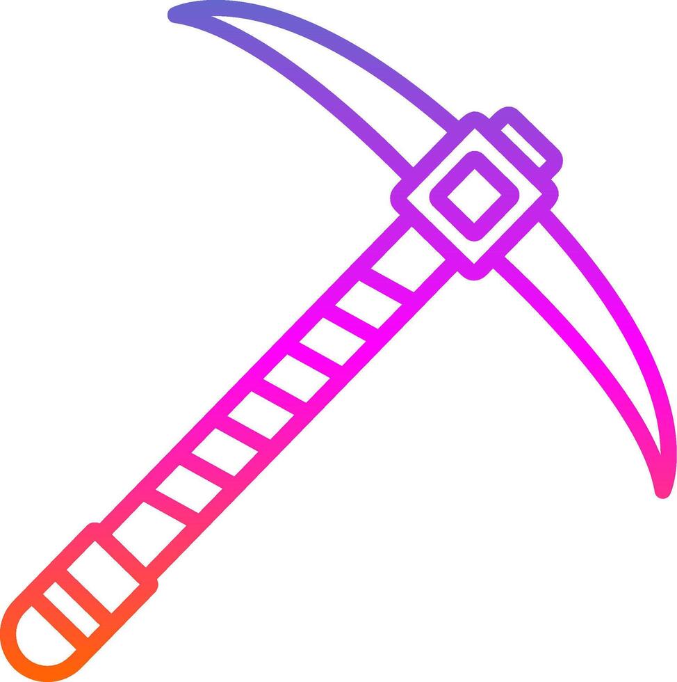 Pickaxe Line Gradient Icon Design vector