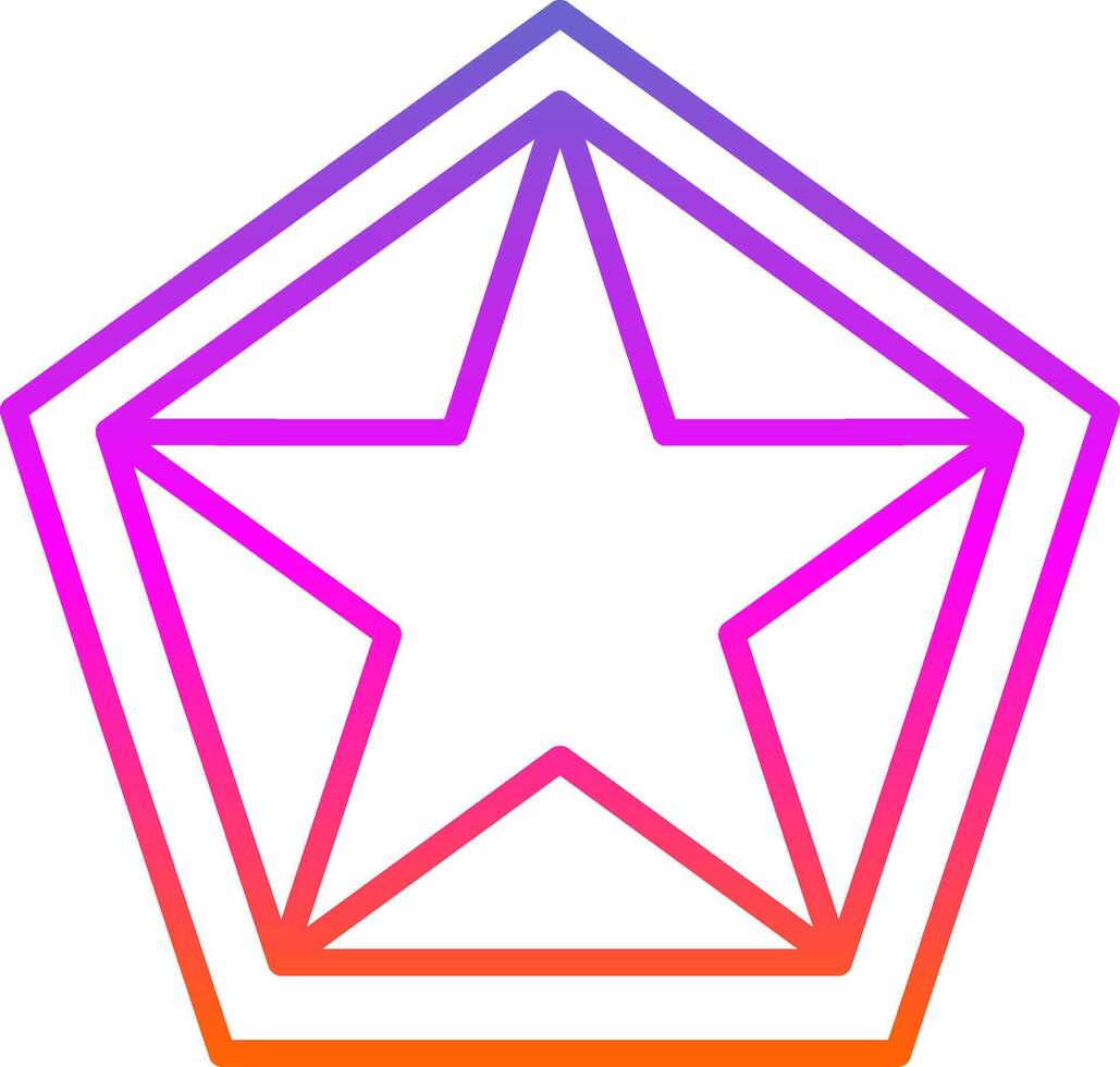 Star Pentagon Line Gradient Icon Design vector