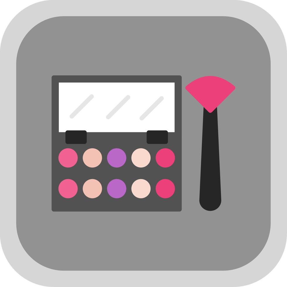 Eyeshadow Flat round corner Icon Design vector