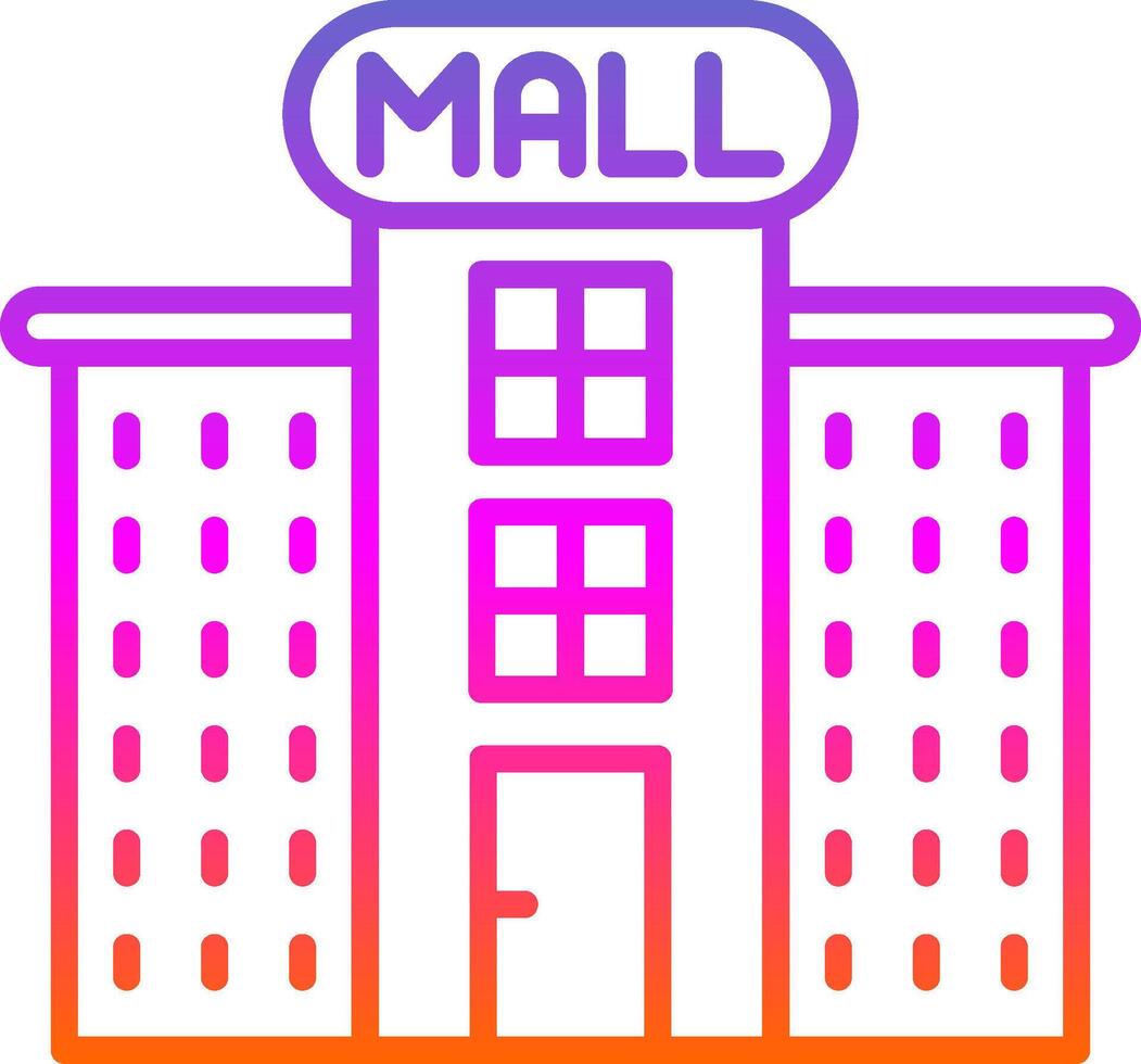 Shopping Mall Line Gradient Icon Design vector
