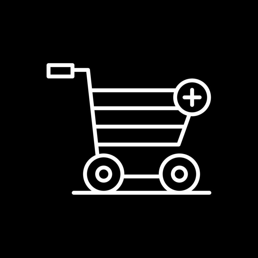 Add to Cart Line Inverted Icon Design vector