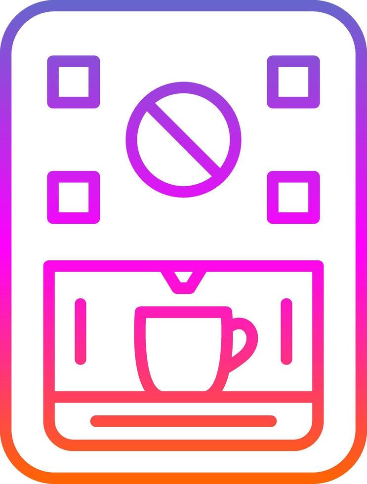 café máquina línea degradado icono diseño vector