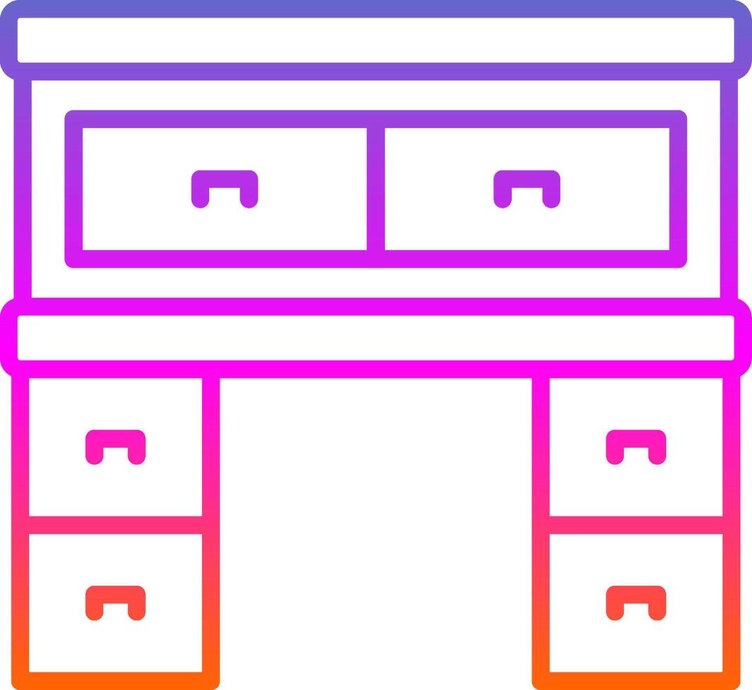 Bureau Line Gradient Icon Design vector