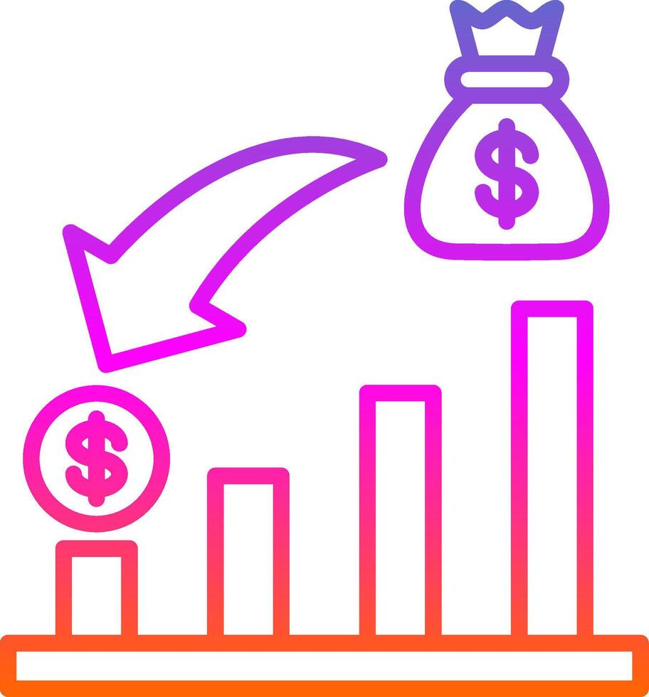 Risk Line Gradient Icon Design vector