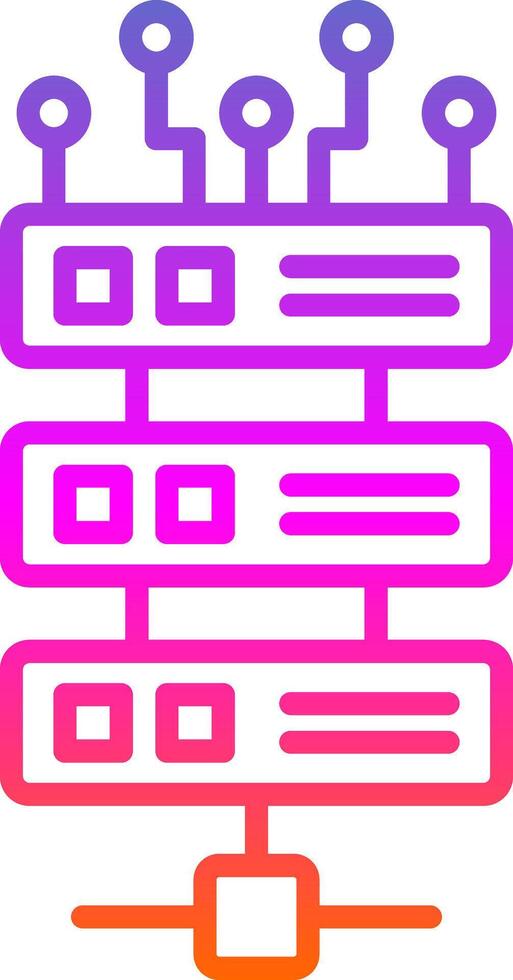 Server Line Gradient Icon Design vector