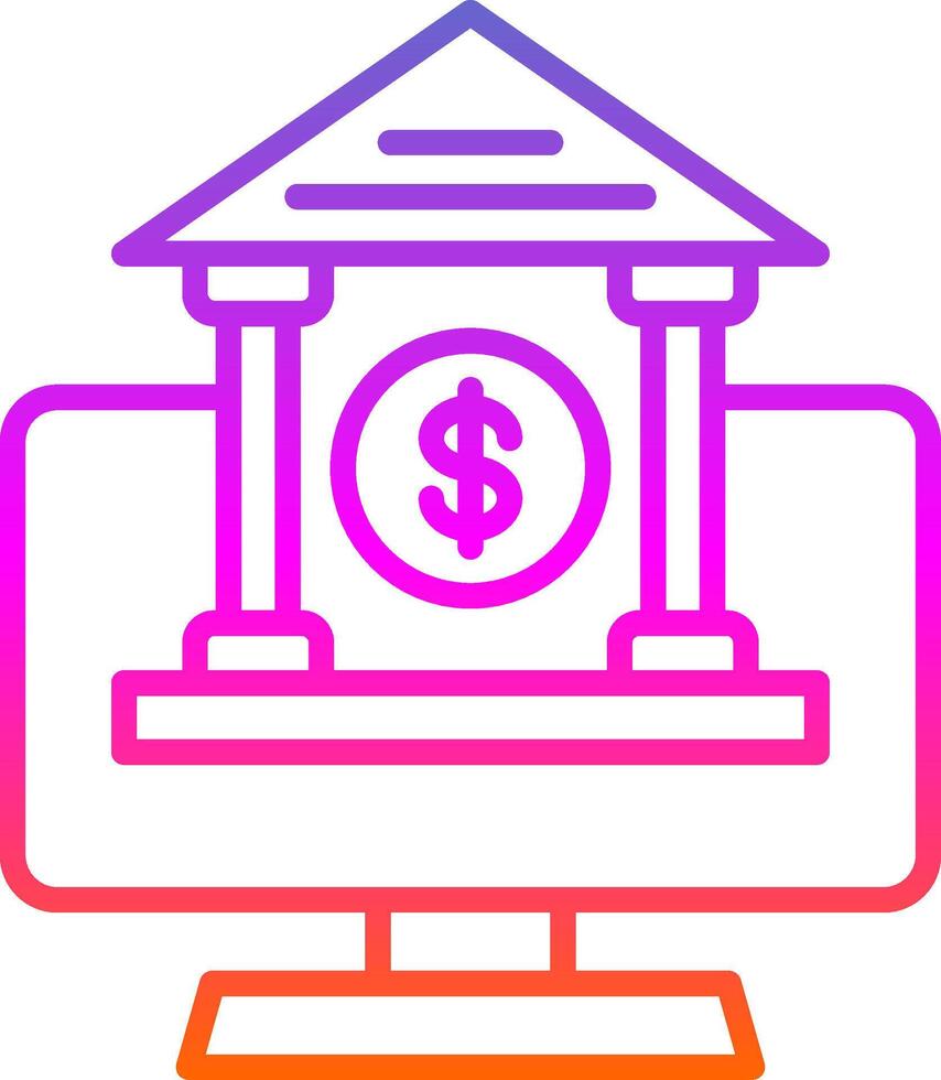 OnLine Circle Multi Circle Banking Line Gradient Icon Design vector