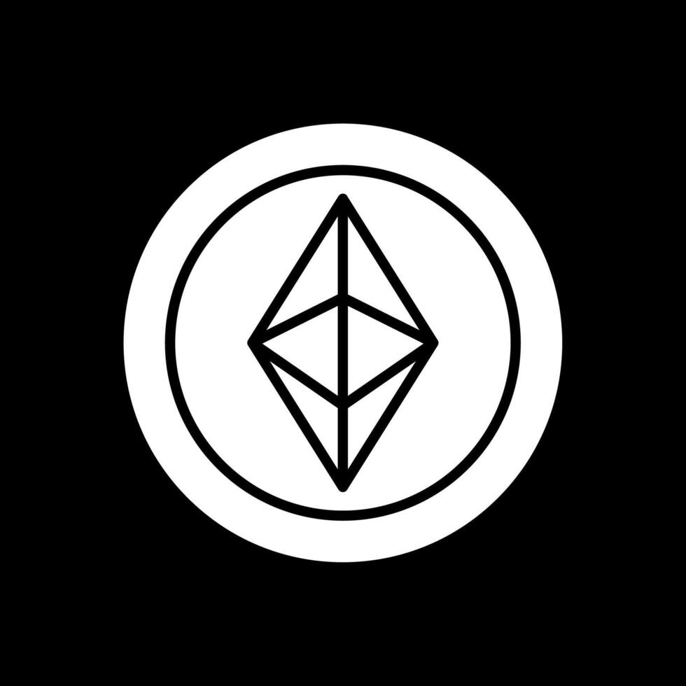 Ethereum Glyph Inverted Icon Design vector