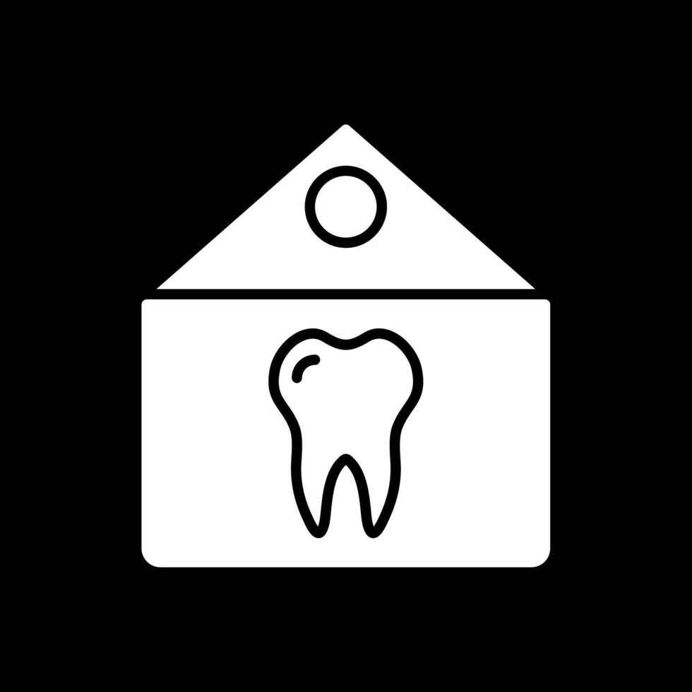 dental clínica glifo invertido icono diseño vector