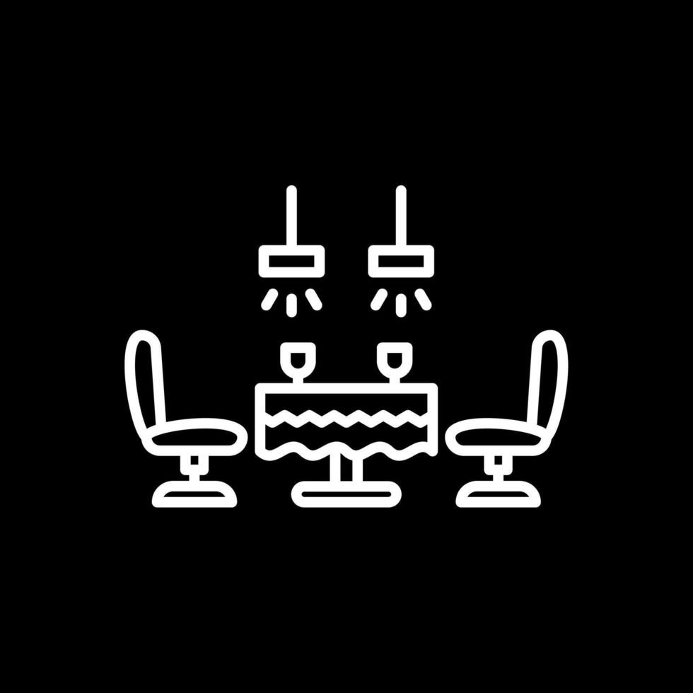 Dining Table Line Inverted Icon Design vector