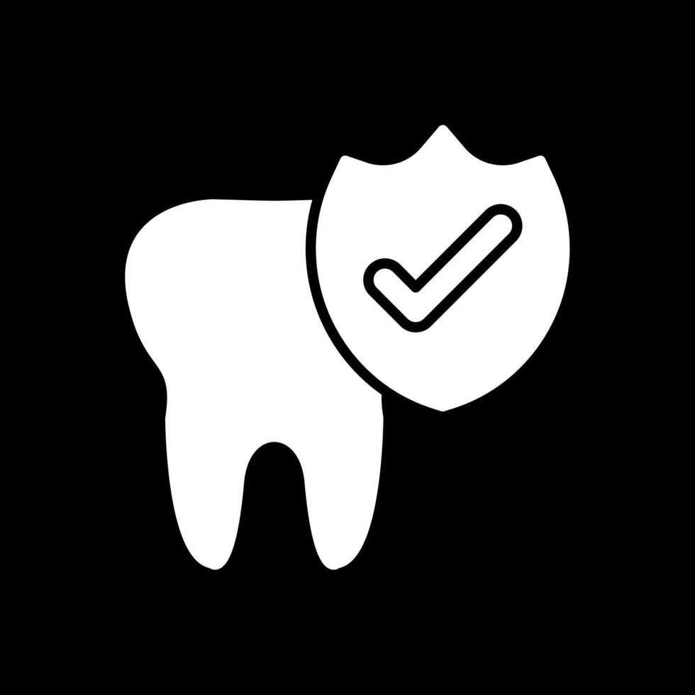 Tooth Glyph Inverted Icon Design vector