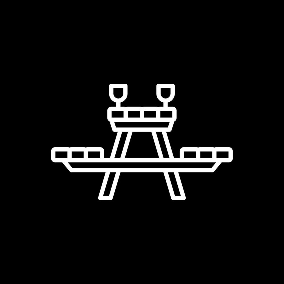 Picnic Table Line Inverted Icon Design vector