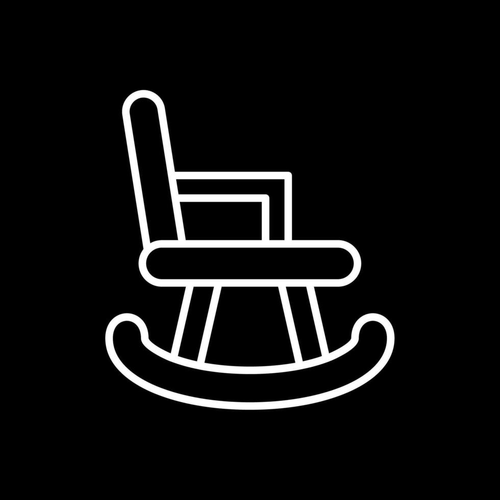 Rocking Chair Line Inverted Icon Design vector