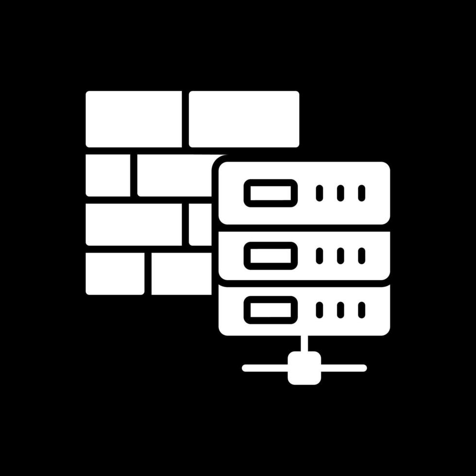 Firewall Glyph Inverted Icon Design vector