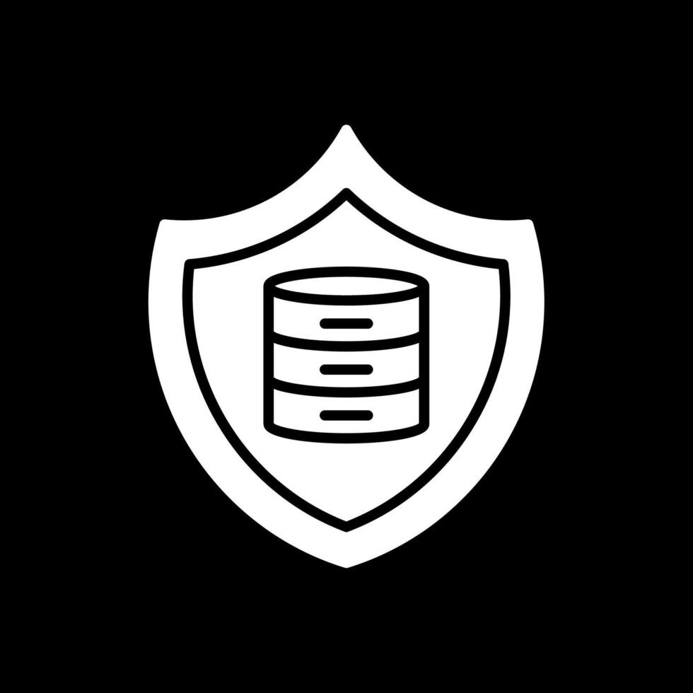 Secure Data Glyph Inverted Icon Design vector