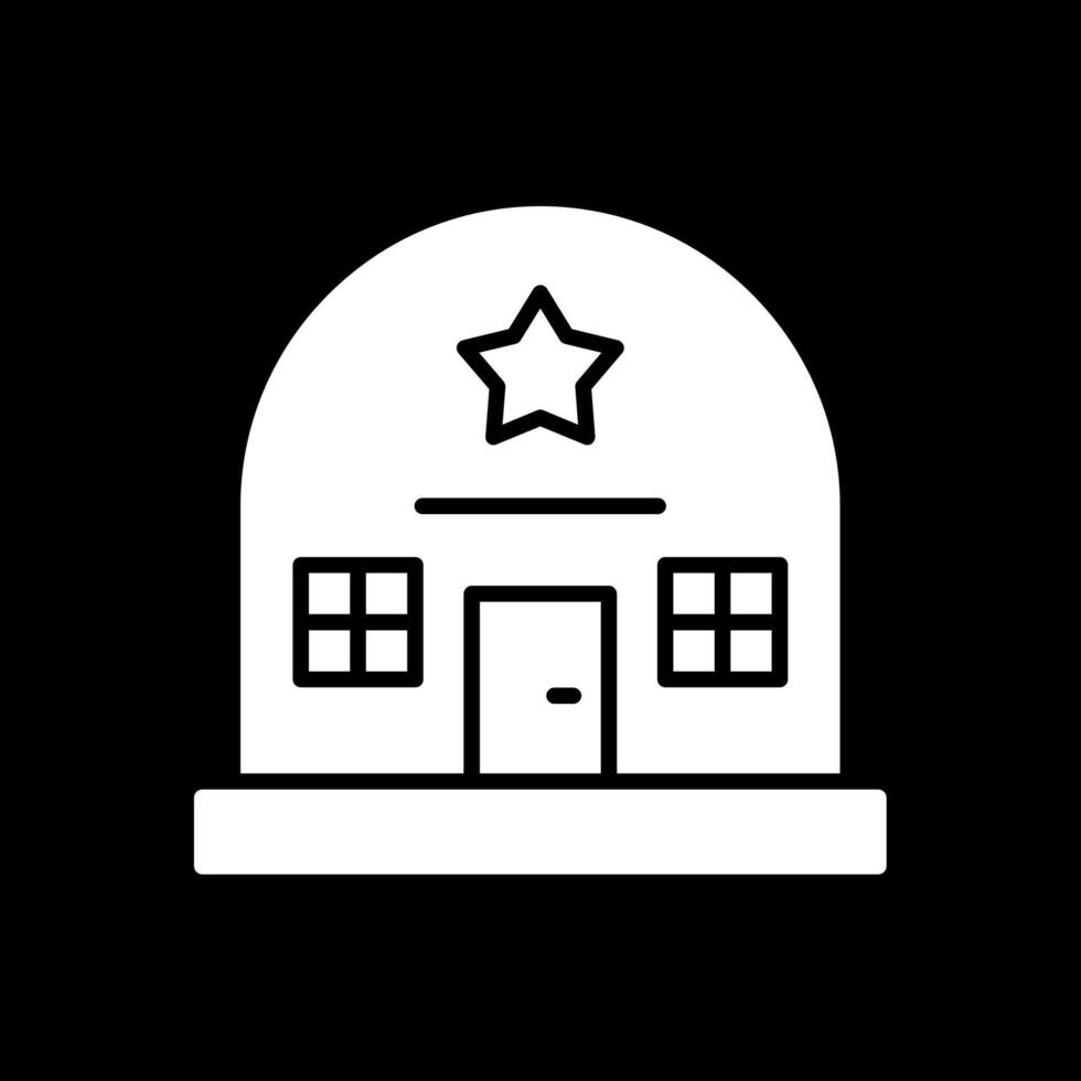 Army Base Glyph Inverted Icon Design vector